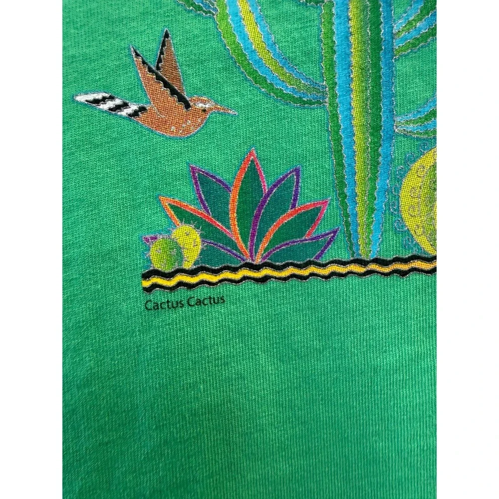 Sabaku Artwear Green Cactus Cactus Graphic T-Shirt Womens Small Cotton USA - Picture 5 of 9
